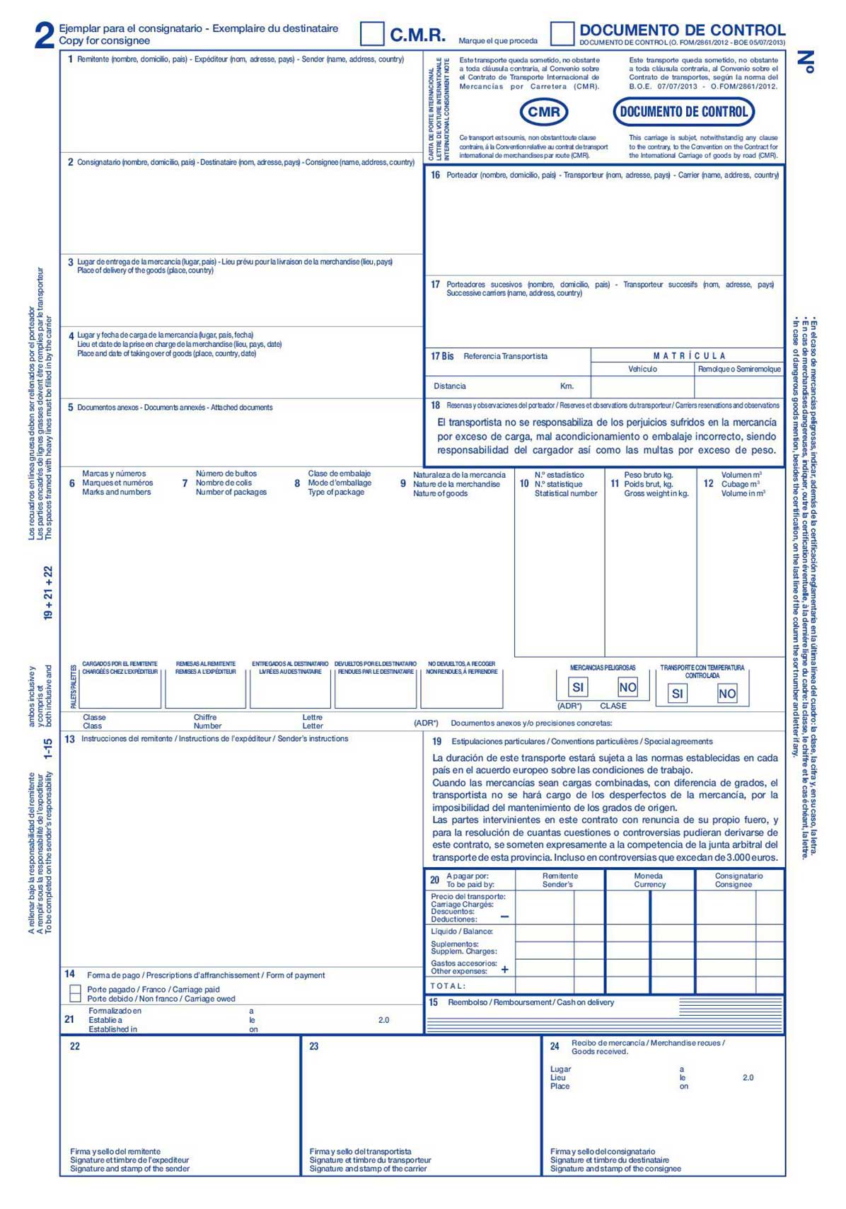 Carta De Porte Y CMR Megagu a