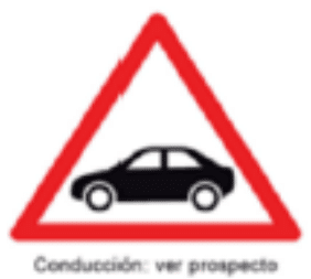Pictograma para advertir en un medicamento sobre su uso a la hora de conducir