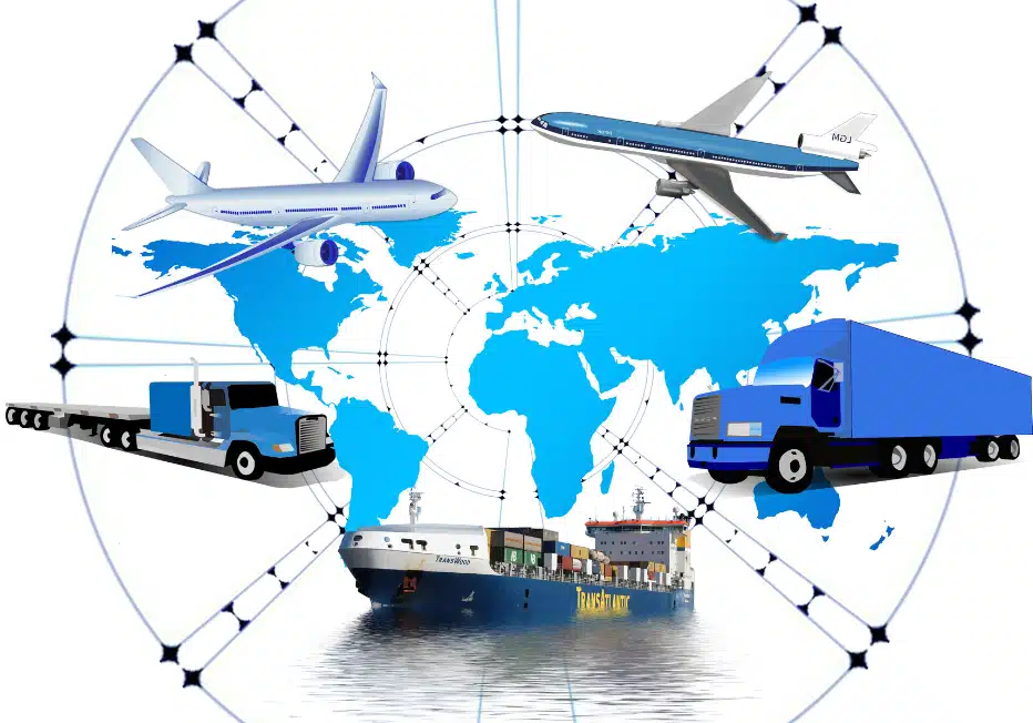 Tipos de transporte en empresas:avion,barco,camion